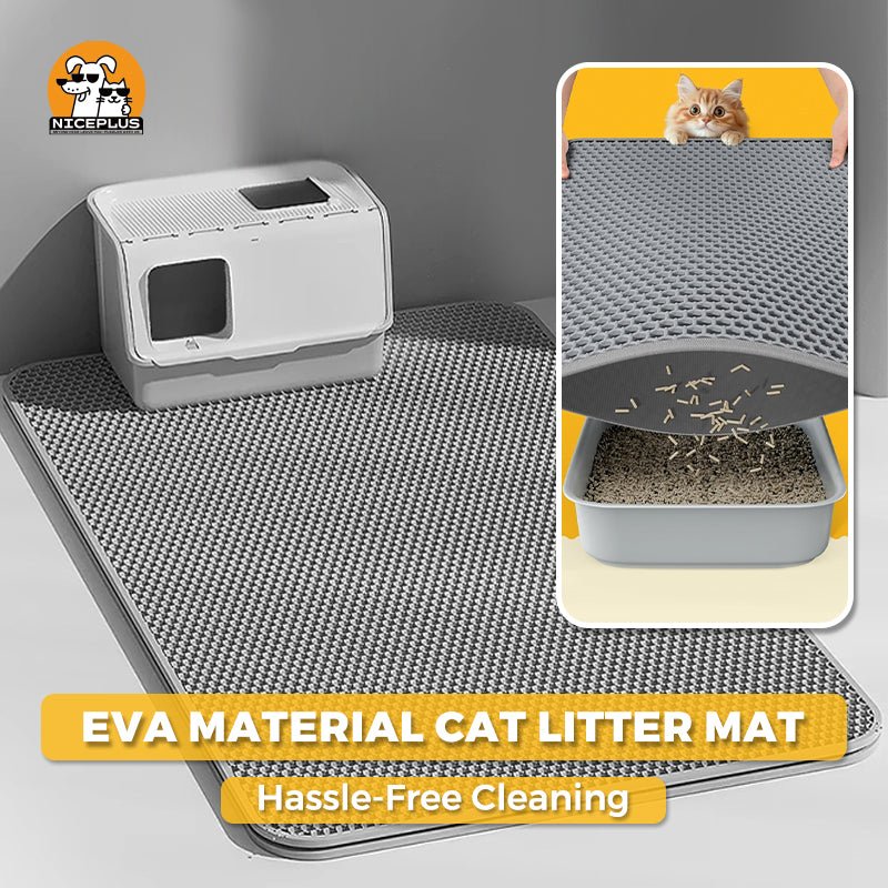 EVA Material Cat Litter Mat, Catchable, Filter Toilet Basin, Washable, Cat Litter Box, Pet Supplies (Waterproof & Urine-Proof), Large（17inch x 23inch）