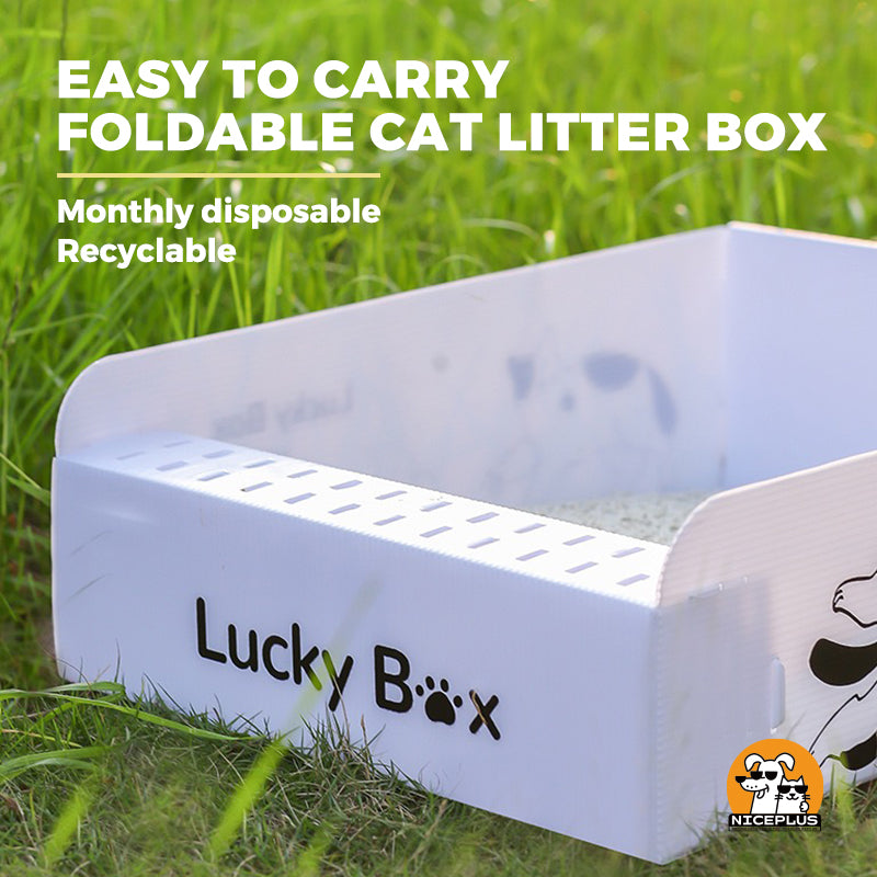 NICEPLUS PET Disposable Cat Litter Box by Niceplus Pet, Sustainable and Clean - Large Size, Portable and Suitable for All Kinds of Outdoor Activities
