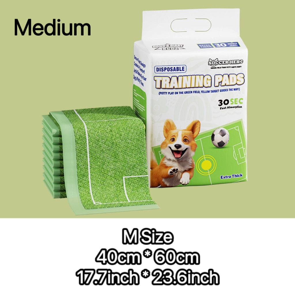 NICEPLUS PET Pee Pads for Dogs Plant-Based Leak-Proof Absorbent Puppy Training Pads Target-like Induction Soccer Court Design 7-layer Genuine Core 30 Sec Fast Absorption