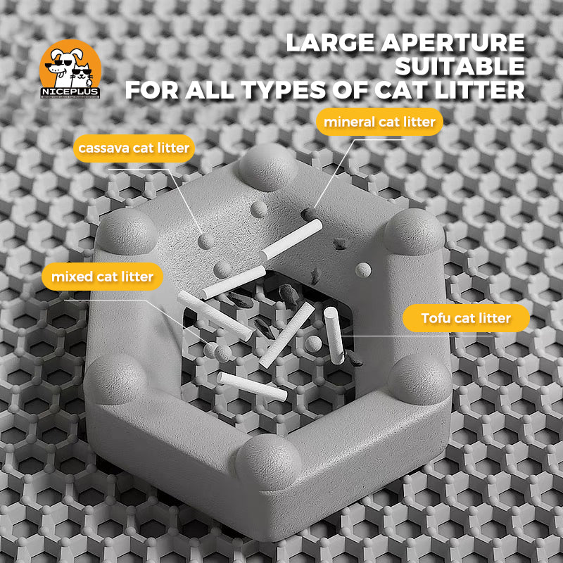 EVA Material Cat Litter Mat, Catchable, Filter Toilet Basin, Washable, Cat Litter Box, Pet Supplies (Waterproof & Urine-Proof), Large（17inch x 23inch）