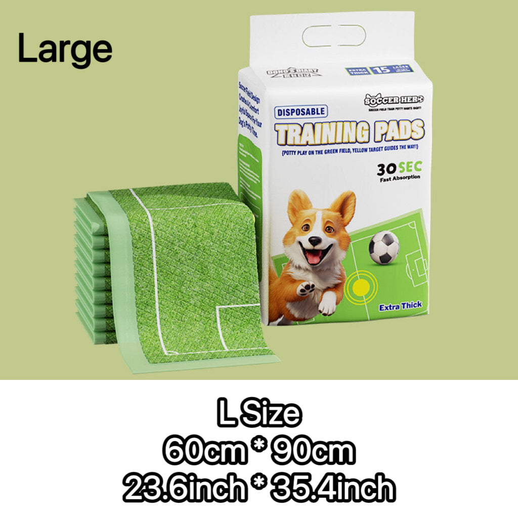NICEPLUS PET Pee Pads for Dogs Plant-Based Leak-Proof Absorbent Puppy Training Pads Target-like Induction Soccer Court Design 7-layer Genuine Core 30 Sec Fast Absorption