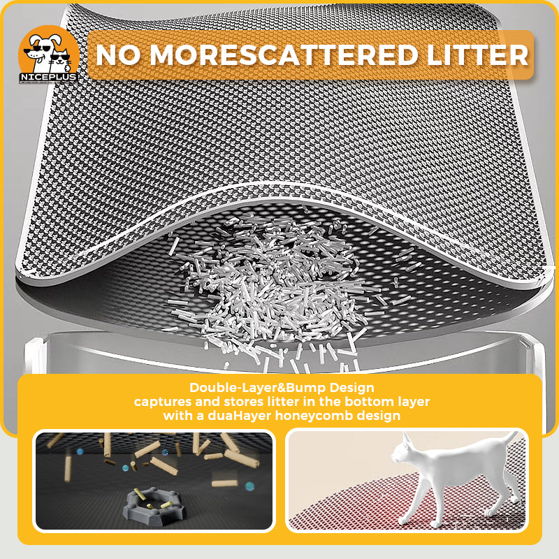 EVA Material Cat Litter Mat, Catchable, Filter Toilet Basin, Washable, Cat Litter Box, Pet Supplies (Waterproof & Urine-Proof), Large（17inch x 23inch）