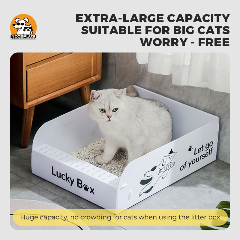 NICEPLUS PET Disposable Cat Litter Box by Niceplus Pet, Sustainable and Clean - Large Size, Portable and Suitable for All Kinds of Outdoor Activities