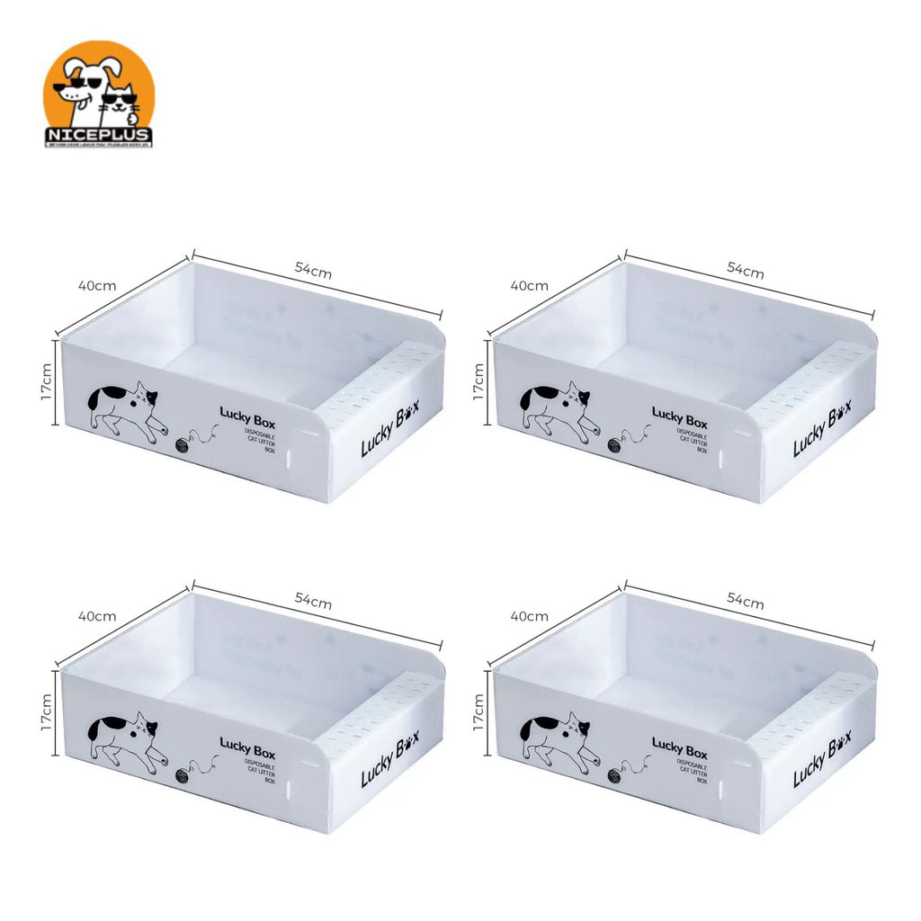 NICEPLUS PET Disposable Cat Litter Box by Niceplus Pet, Sustainable and Clean - Large Size, Portable and Suitable for All Kinds of Outdoor Activities