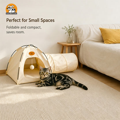 Tent tunnel cat bed