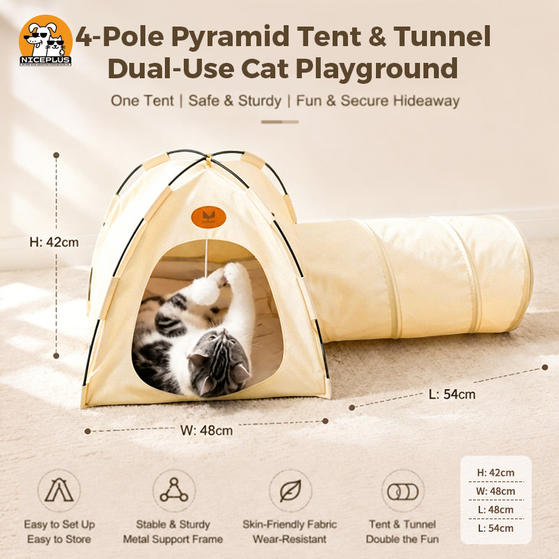 Tent tunnel cat bed