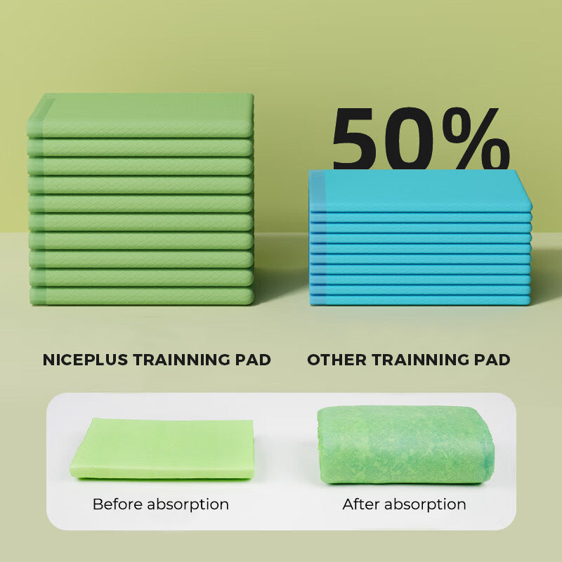NICEPLUS PET Pee Pads for Dogs Plant-Based Leak-Proof Absorbent Puppy Training Pads Target-like Induction Soccer Court Design 7-layer Genuine Core 30 Sec Fast Absorption