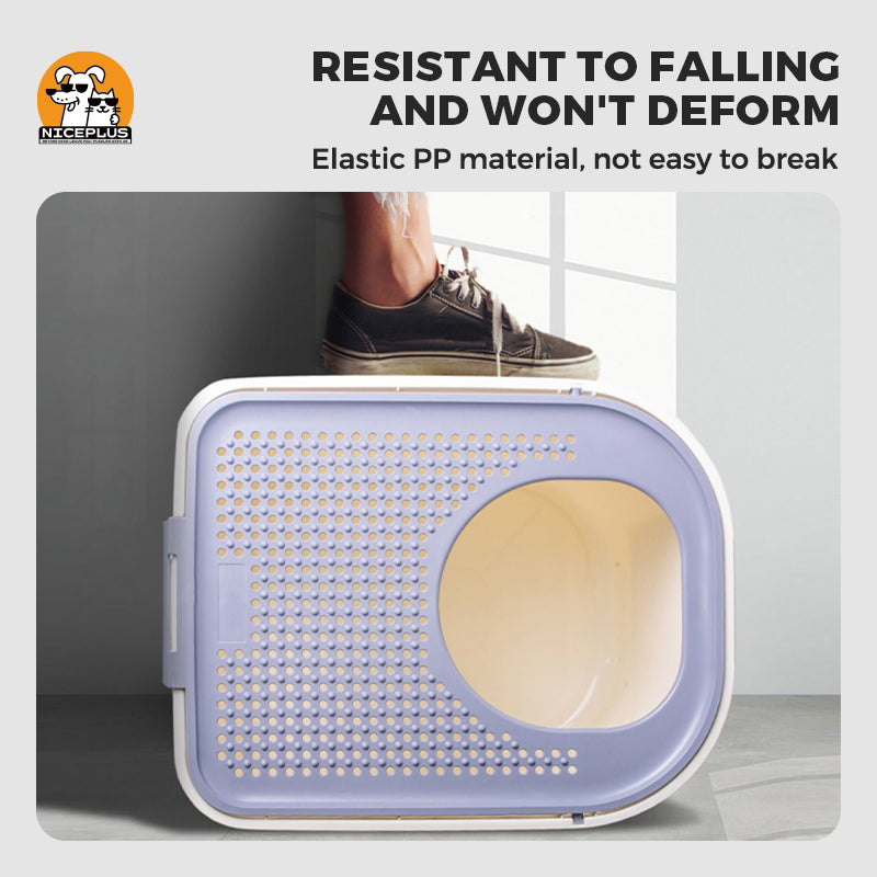 Niceplus Pet USA Top Entry Cat Litter Box Extra Large Enclosed Design with Catching Lid & Scoop Easy Clean Spacious Interior Environmentally Friendly Material