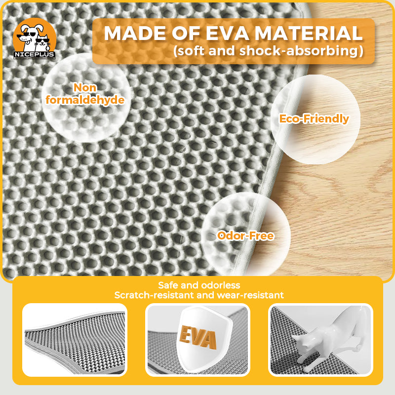 EVA Material Cat Litter Mat, Catchable, Filter Toilet Basin, Washable, Cat Litter Box, Pet Supplies (Waterproof & Urine-Proof), Large（17inch x 23inch）