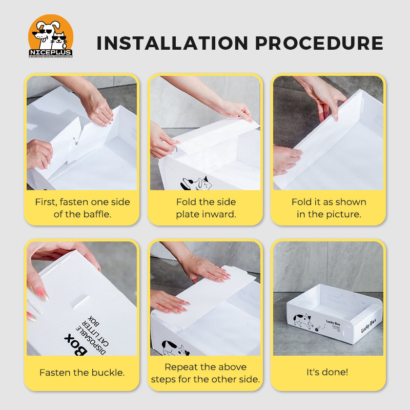 NICEPLUS PET Disposable Cat Litter Box by Niceplus Pet, Sustainable and Clean - Large Size, Portable and Suitable for All Kinds of Outdoor Activities