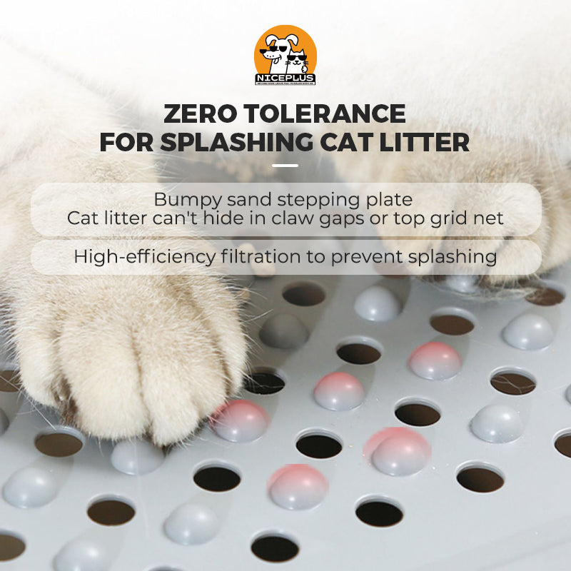 Niceplus Pet USA Top Entry Cat Litter Box Extra Large Enclosed Design with Catching Lid & Scoop Easy Clean Spacious Interior Environmentally Friendly Material