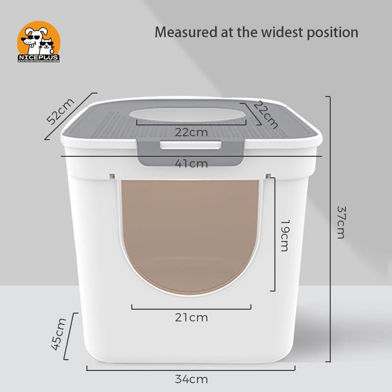 Niceplus Pet USA Top Entry Cat Litter Box Extra Large Enclosed Design with Catching Lid & Scoop Easy Clean Spacious Interior Environmentally Friendly Material