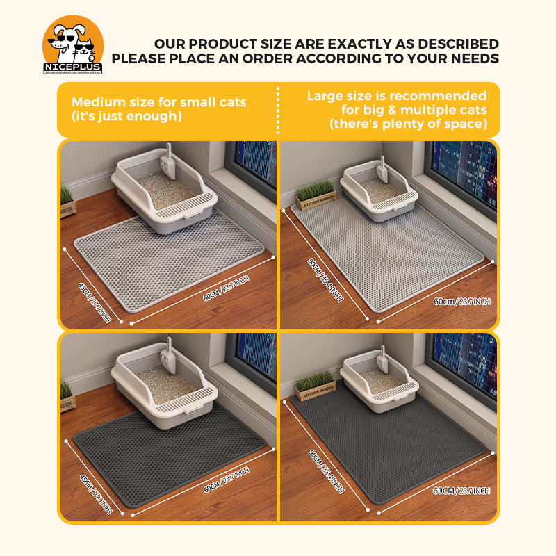 EVA Material Cat Litter Mat, Catchable, Filter Toilet Basin, Washable, Cat Litter Box, Pet Supplies (Waterproof & Urine-Proof), Large（17inch x 23inch）