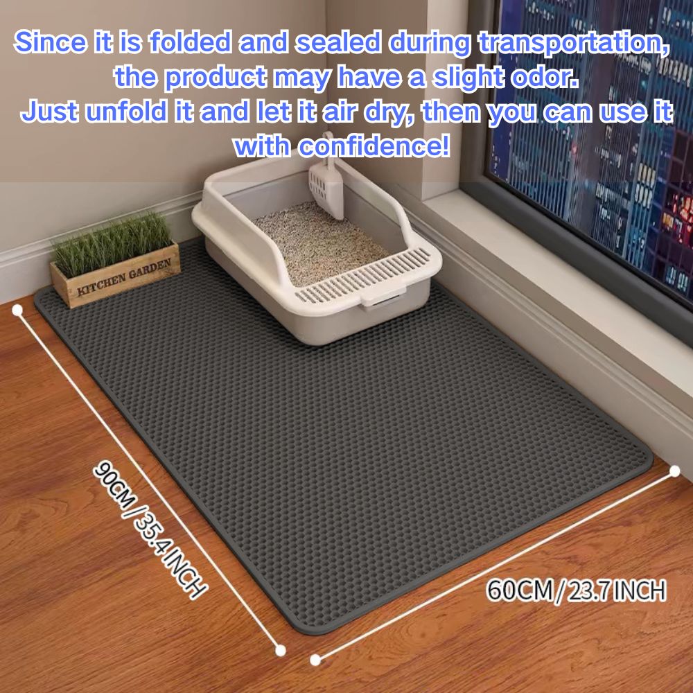 EVA Material Cat Litter Mat, Catchable, Filter Toilet Basin, Washable, Cat Litter Box, Pet Supplies (Waterproof & Urine-Proof), Large（17inch x 23inch）