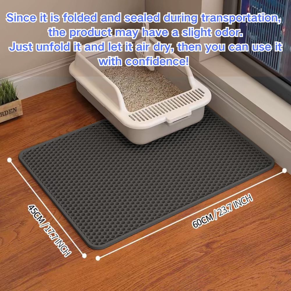EVA Material Cat Litter Mat, Catchable, Filter Toilet Basin, Washable, Cat Litter Box, Pet Supplies (Waterproof & Urine-Proof), Large（17inch x 23inch）