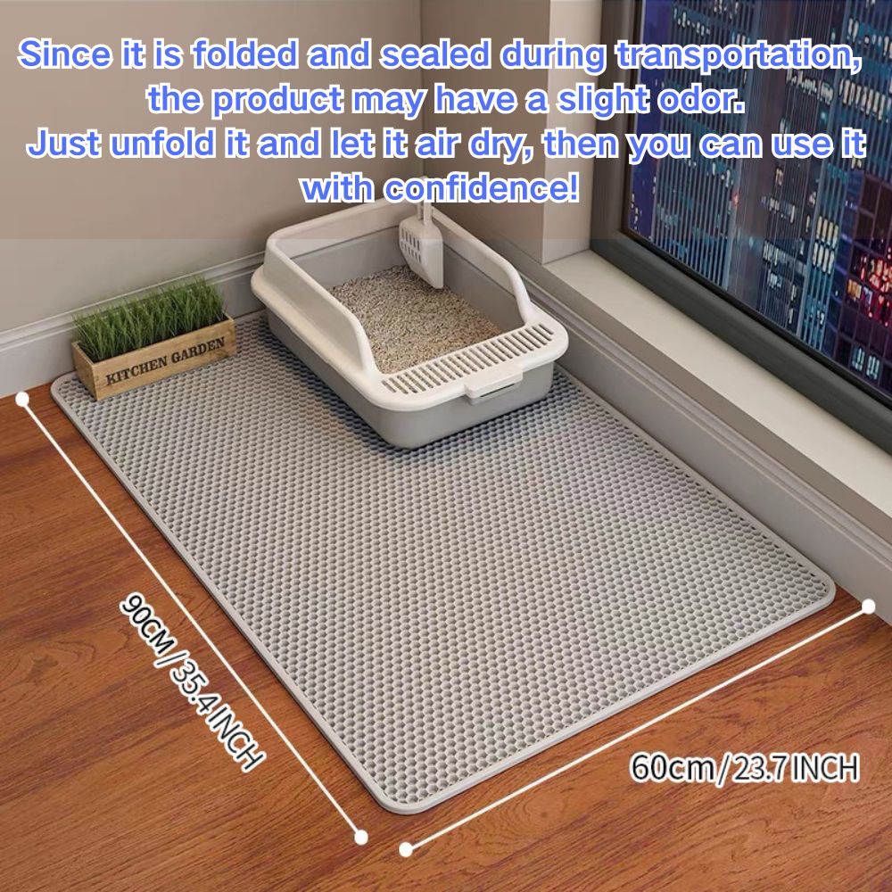 EVA Material Cat Litter Mat, Catchable, Filter Toilet Basin, Washable, Cat Litter Box, Pet Supplies (Waterproof & Urine-Proof), Large（17inch x 23inch）
