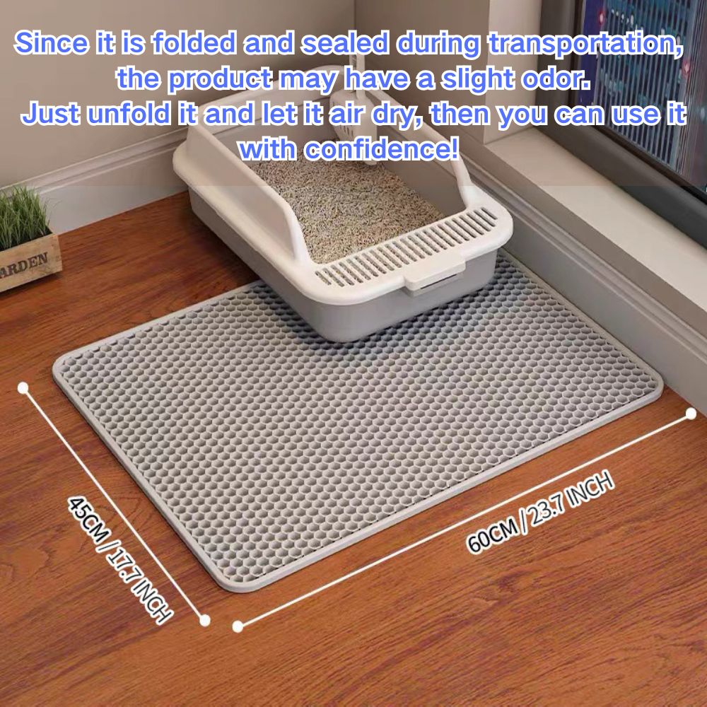 EVA Material Cat Litter Mat, Catchable, Filter Toilet Basin, Washable, Cat Litter Box, Pet Supplies (Waterproof & Urine-Proof), Large（17inch x 23inch）